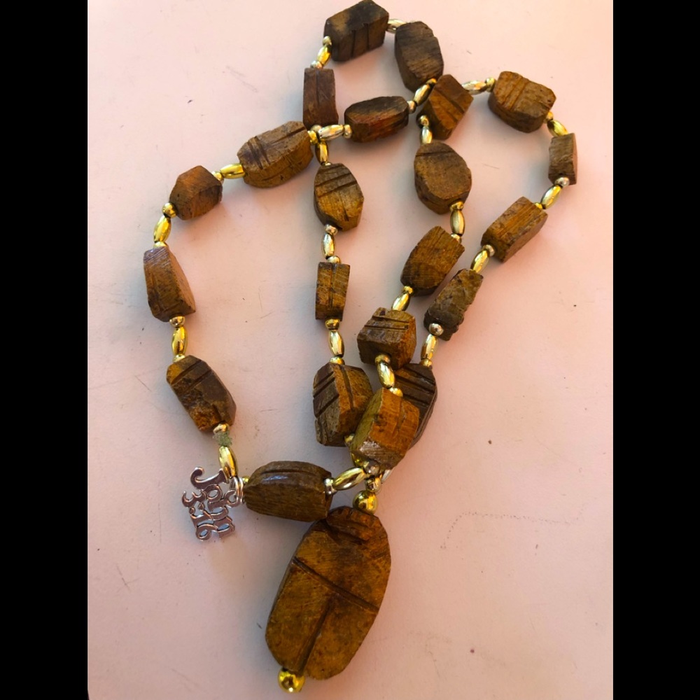 Vintage Cut Stone “Scarab”necklaces.